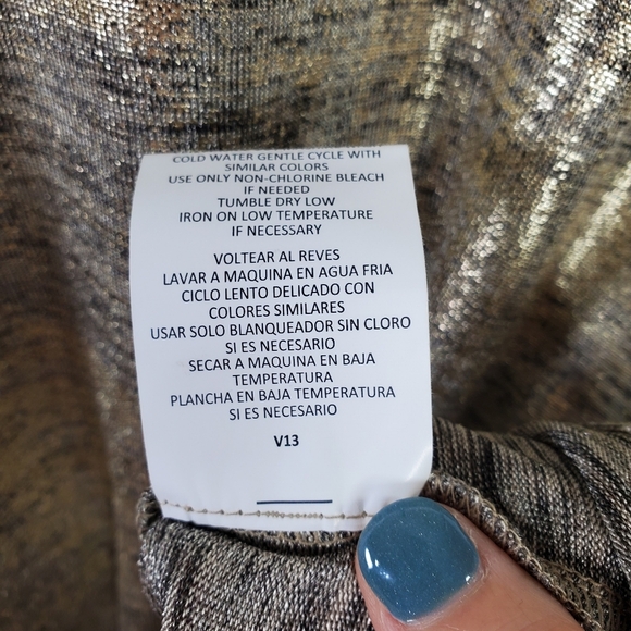 June & Hudson Callan Metallic Ruffle Sleeve Knit Top Gold Size Large NWT - Picture 7 of 8
